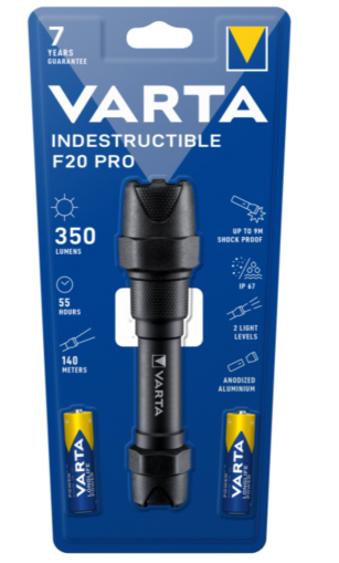 Flashlight Varta Indestructible F20 PRO 6W 2xAA