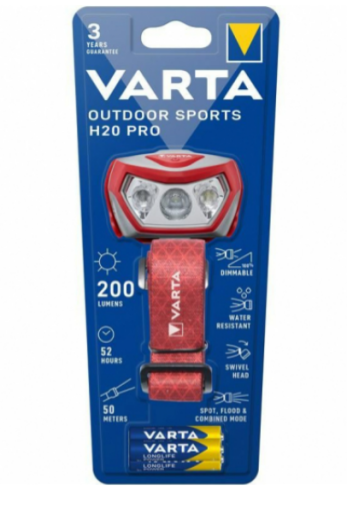 Lampe frontale LED Varta Outdoor Sports H20 Pro 17650 + 3xAAA