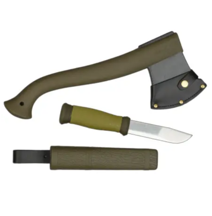 Kit de hacha y cuchillo para exteriores Morakniv MG 1-2001 con hoja de 11,5 cm