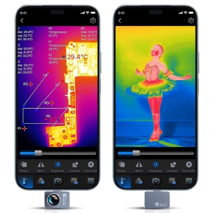 Thermal Master Thermal Imaging Camera Android P2 Pro с макро обектив, инфрачервена камера, Super IR 256 x 192 (512 x 384) резолюция, измерване на температура до 1112°F, 15x увеличение, най-малката термична камера.