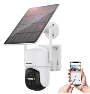 Caméra de surveillance Choetech avec chargement solaire, application de système d'alerte, résolution 3MP 4MP