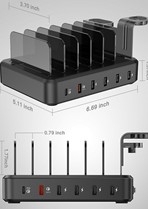 6-портова 1C+5A 68W зарядна станция