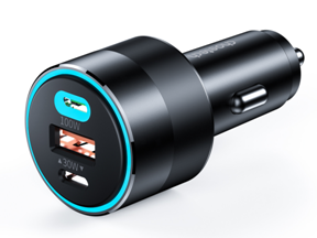 130W Dual USB-C+ USB-A Fast Car Charger