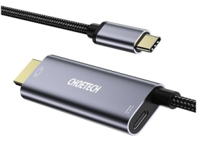 Choetech Doclink USB-C-HDMI kábel PD töltéssel