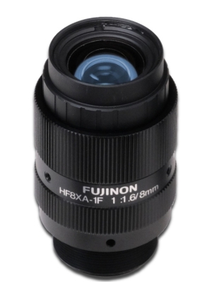 Fujinon HF8XA-1F 2/3" 8mm F1.6/F4/F8 Обектив с фиксирана ирисова ирисова байонета и фокус, устойчив тип, компактен размер, 5 мегапиксела