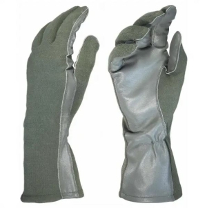 GUANTES DE PILOTO EN NOMEX Y CUERO, HILO RESISTENTE, TALLA XL, COLOR VERDE KAKI