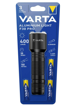 Flashlight Varta Aluminium Light F30 Pro LED (monochrome) Torch battery-powered