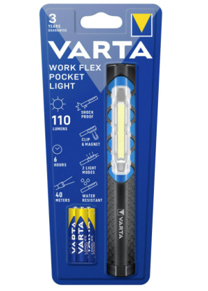 Flashlight Varta 17647101421 Work Flex Pocket Light Penlight