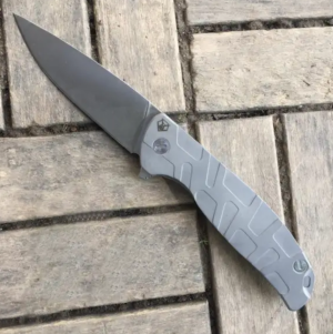 Coltello SHIROGOROV 95 Flipper Frame Lock T Pattern Titanium Stonewash