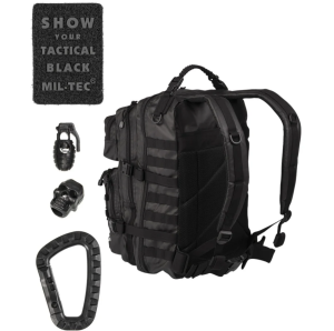 MILITARY BACKPACK MIL-TEC TACTICAL BLACK Size L 36 liters - Black