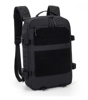 Taktischer Rucksack aus Nylon, Molle-Plattentragetasche, leicht, Wanderrucksack, kompatibel mit taktischer Weste, 1000D – Farbe: Schwarz